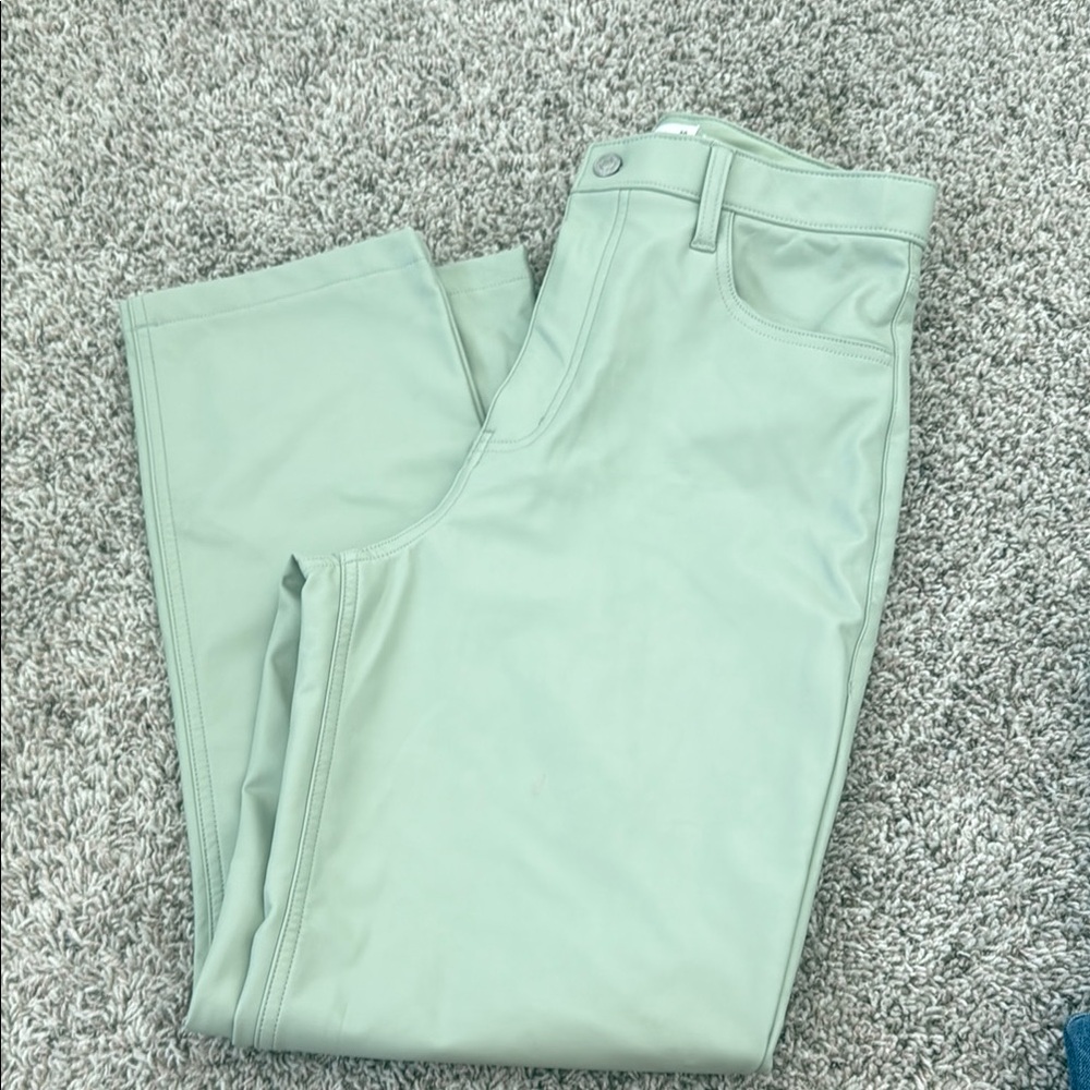 Women's Mint Green leather pants